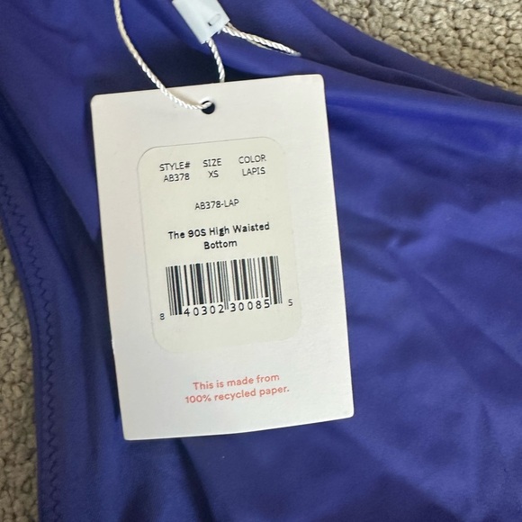 Andie Swim Bottoms Wide Band High Waisted & 90s High Waisted Size XS Blue/Orange - Picture 4 of 4